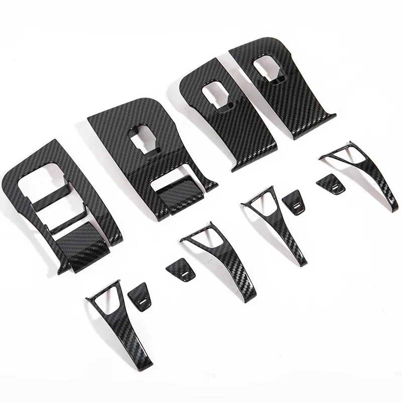 For Tesla Model 3 Y Window Lifter Switch Buttons Cover Trim Frame Sticker Carbon Fiber ABS Car Interior Decoration Accessories