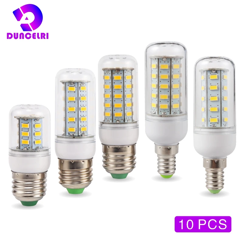 10 Pz/Lotto E27 E14 Led Lampadina Mais 24 36 48 56 69 72 Leds Smd 5730 220V Lampada Led Lampada Lampadario Candela Led Bombilla