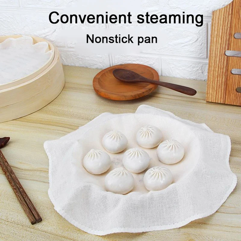 Pure Cotton Steamer Cloth 5Pcs 24/28/32CM Household Drawer Cloth Steamed Rice And Bun Mat Round Cotton Gauze Kitchen Steamer steamer cloth