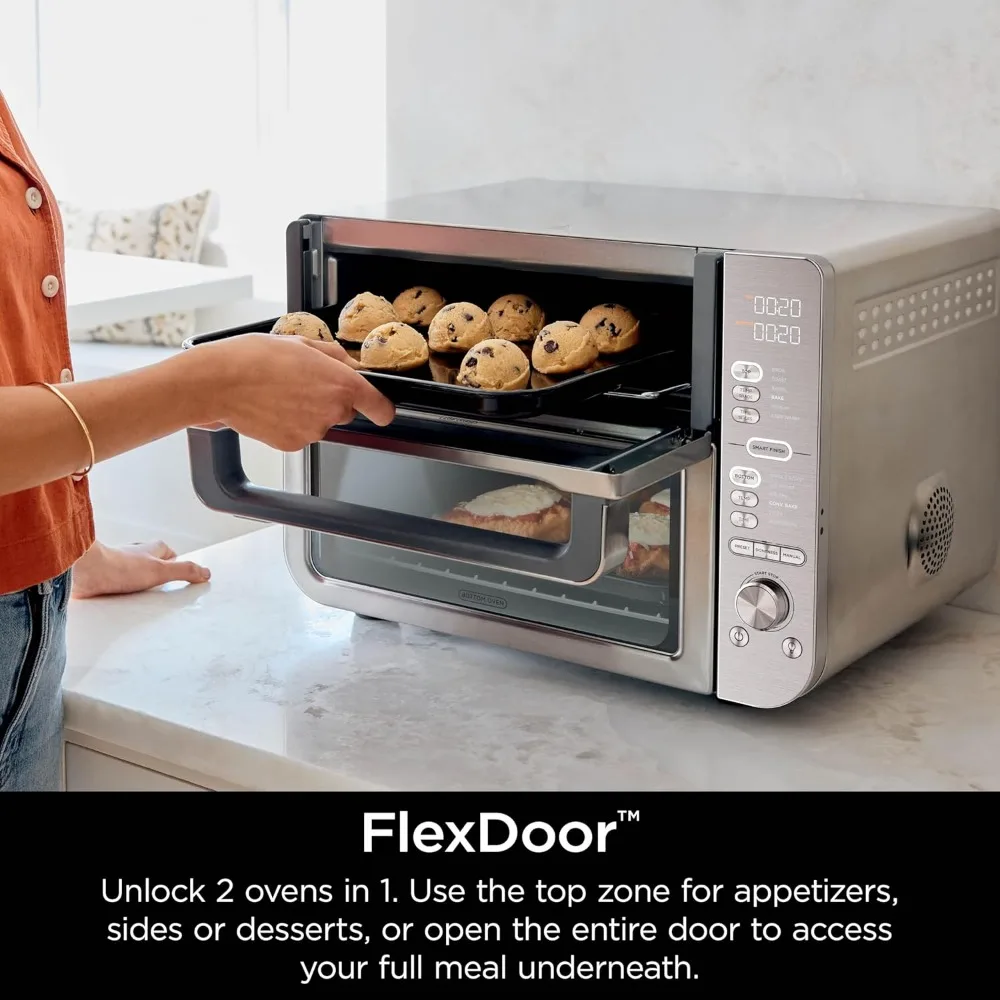 Countertop Oven Double Stack XL & Air Fryer with Pro Cook System, 12-in-1, FlavorSeal, SMART FINISH with DualZone Technology
