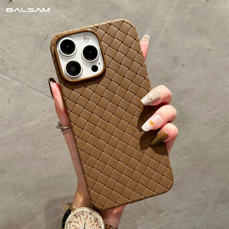 Luxury Woven Grid Breathable Mesh Cooling Phone Case - Thin Soft Silicone Cover
