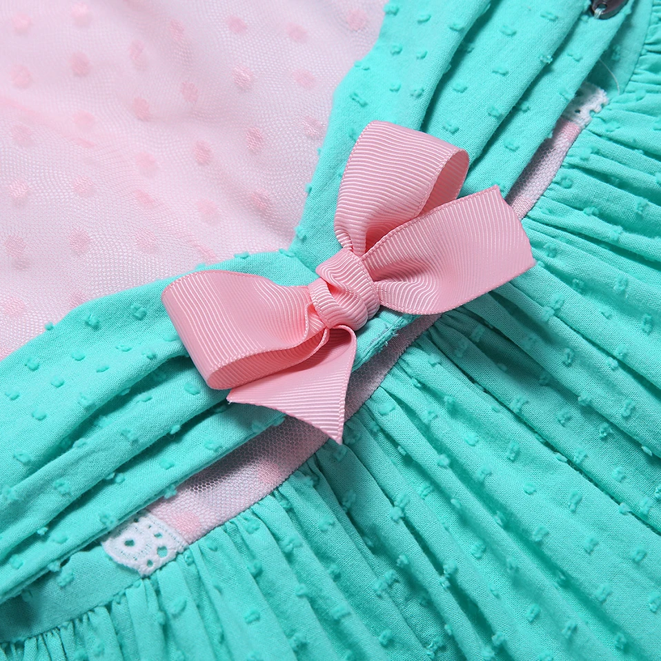 فستان فاخر مع العيينة ، الأزرق والوردي ، للأطفال ،...