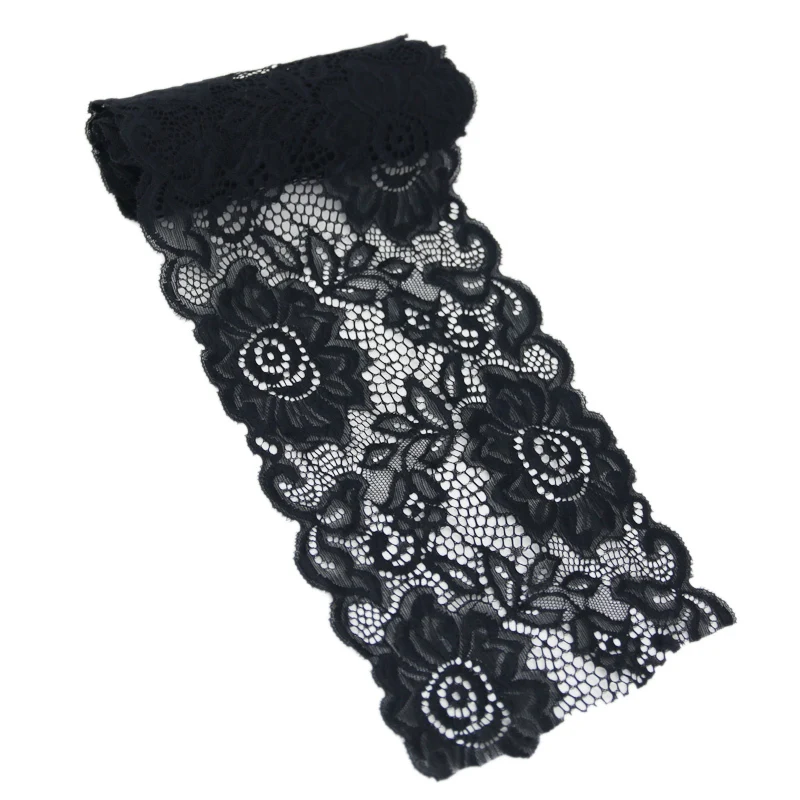 2Yards 20cm Width Multi Scalloped Stretch Elastic Lace Trim For DIY Bra Clothing