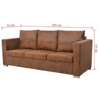 VidaXl sofa set 2 PCs artificial fur suede 5