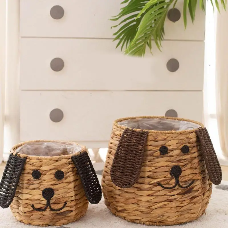 

Woven Basket Planter Cute Puppy Shaped Plant Pots For Indoor Plants And Flowers For Succulents Potted Plants Saplings Home Decor