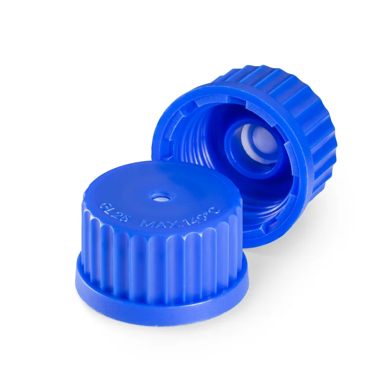 DURAN&reg; Membrane Venting Screw Cap, PP, blue, with welded-in expanded PTFE filter membrane, 29118