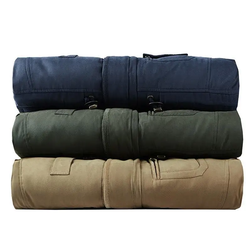 Men's Coat Autumn and Winter New Casual Multi Size Solid Color Detachable Down Jacket Cotton Jacket