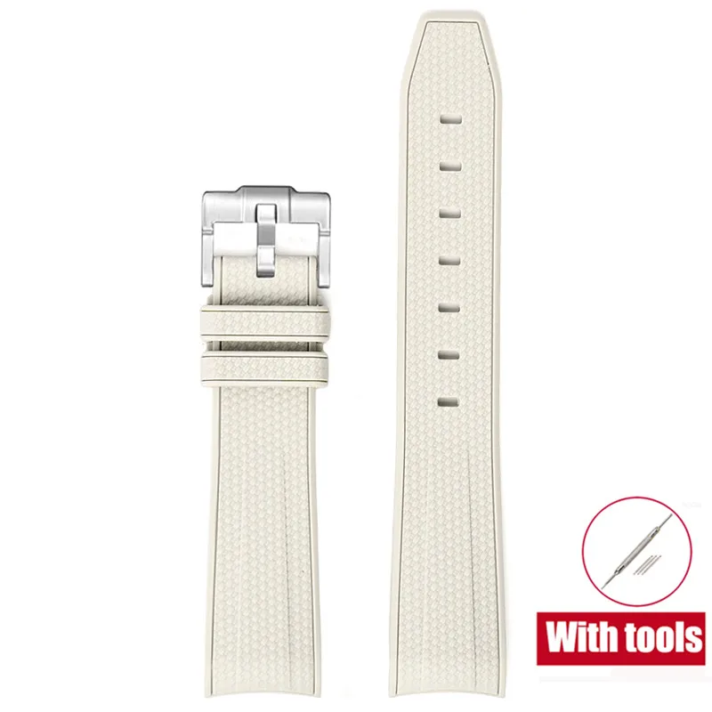 20mm Premium Diving Strap - Arc Curved End TPU Rubber Bracelet with Watch Band Tools
