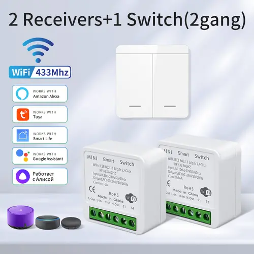 Tuya Smart WiFi Switch For Lighting RF 433MHz Wireless Switch Smart Life APP Voice Control Work With Alexa Google Home Alice - Image 10
