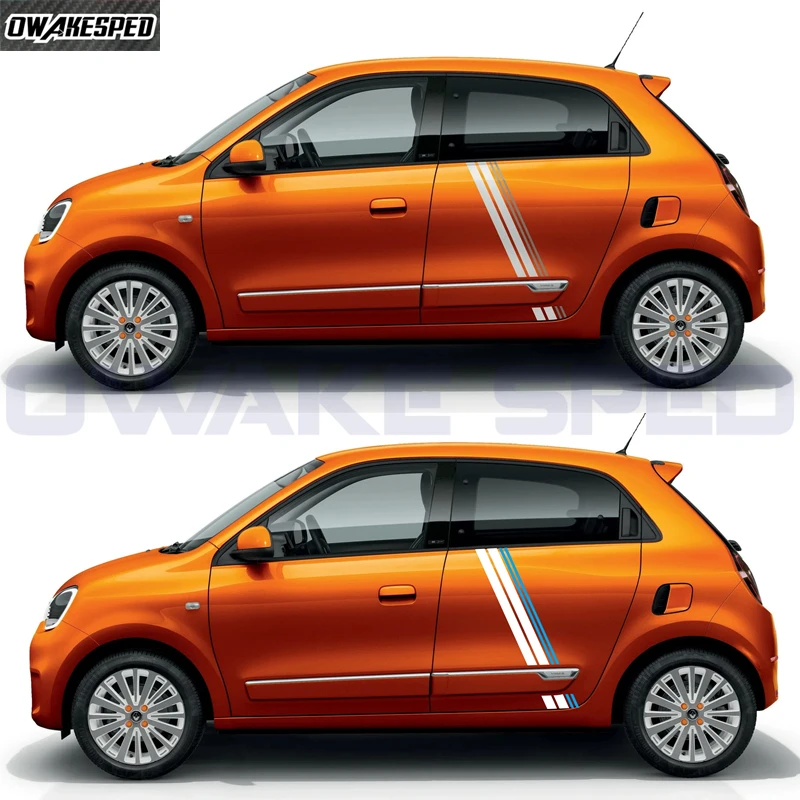 1set Sport Stripes For-Renault Twingo Car Body Door Side Decor