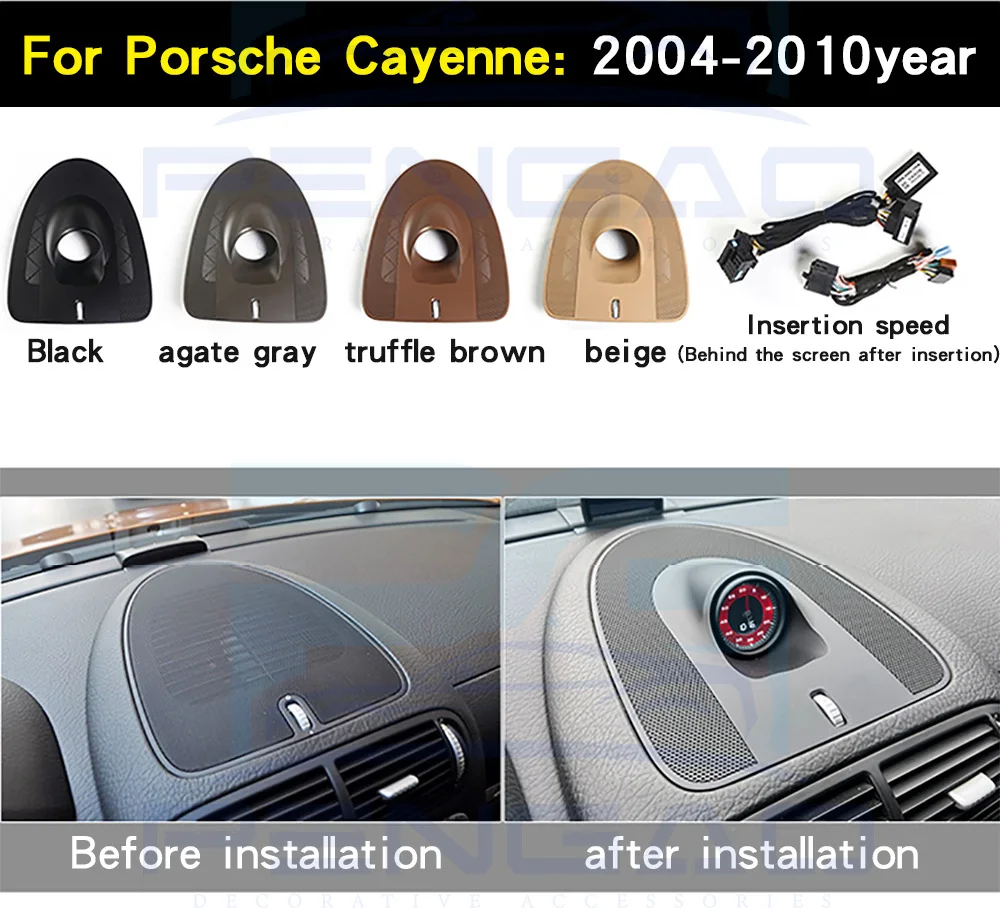 2004-2010 For Porsche Cayenne Car upgrade stopwatch cover stopwatch Gauges Clock