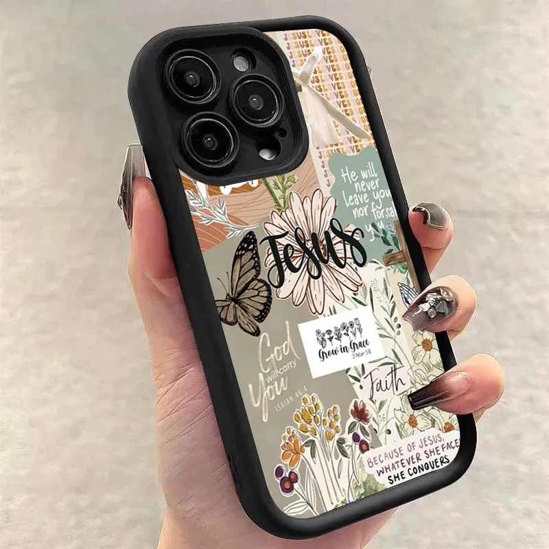 Divine Collage Pattern Thick Shockproof Phone Case - Protective and Stylish Cover