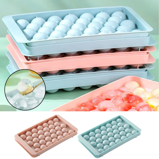 33 Grid Ice Cube Trays For Freezer Ice Ball Maker Mold Mini Circle Round Ice  Cube Mold with Lid Making PCs for Cocktail Whiskey - AliExpress