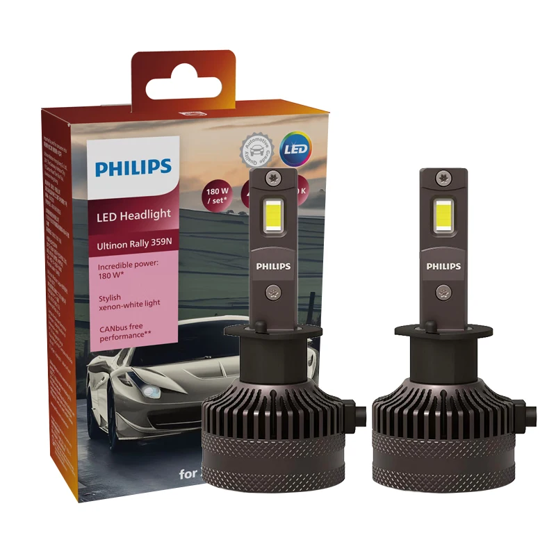 ตัวเลือกสินค้า หลอดไฟ LED กำลังสูง Philips 15000lm แสงขาว 6500K สำหรับรถยนต์ H4/H7/H8/H11/HB3/HB4/H19/HIR2/H1