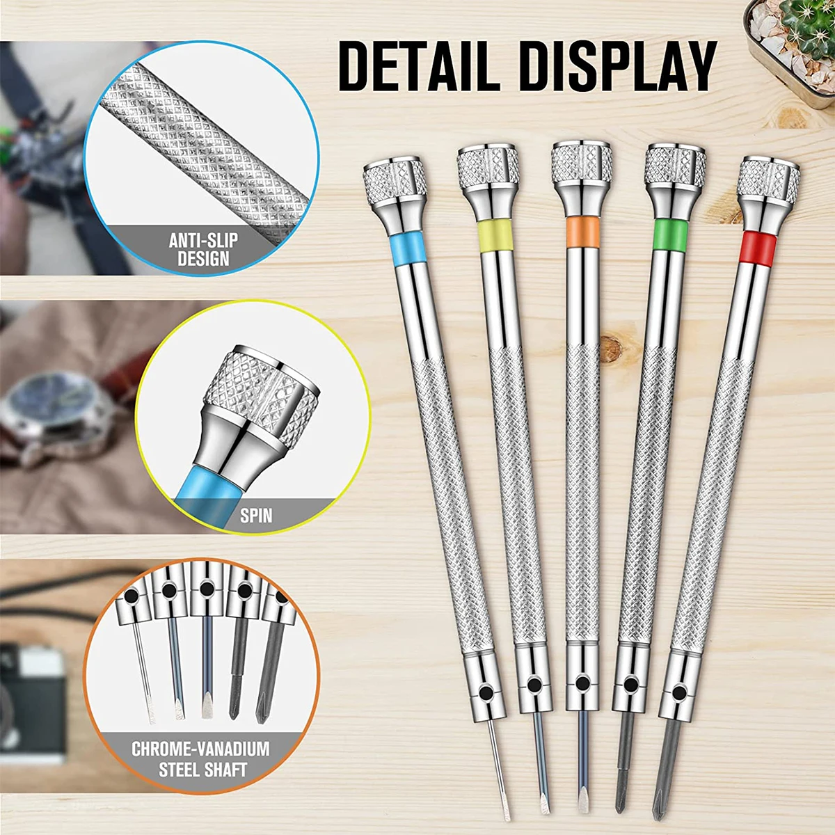 Precision Screwdriver Set 0.6-2.0mm High Hardness Steel Micro Cross Screwdriver Kit For Home Watch Eyeglasses Jewelry Repair Too