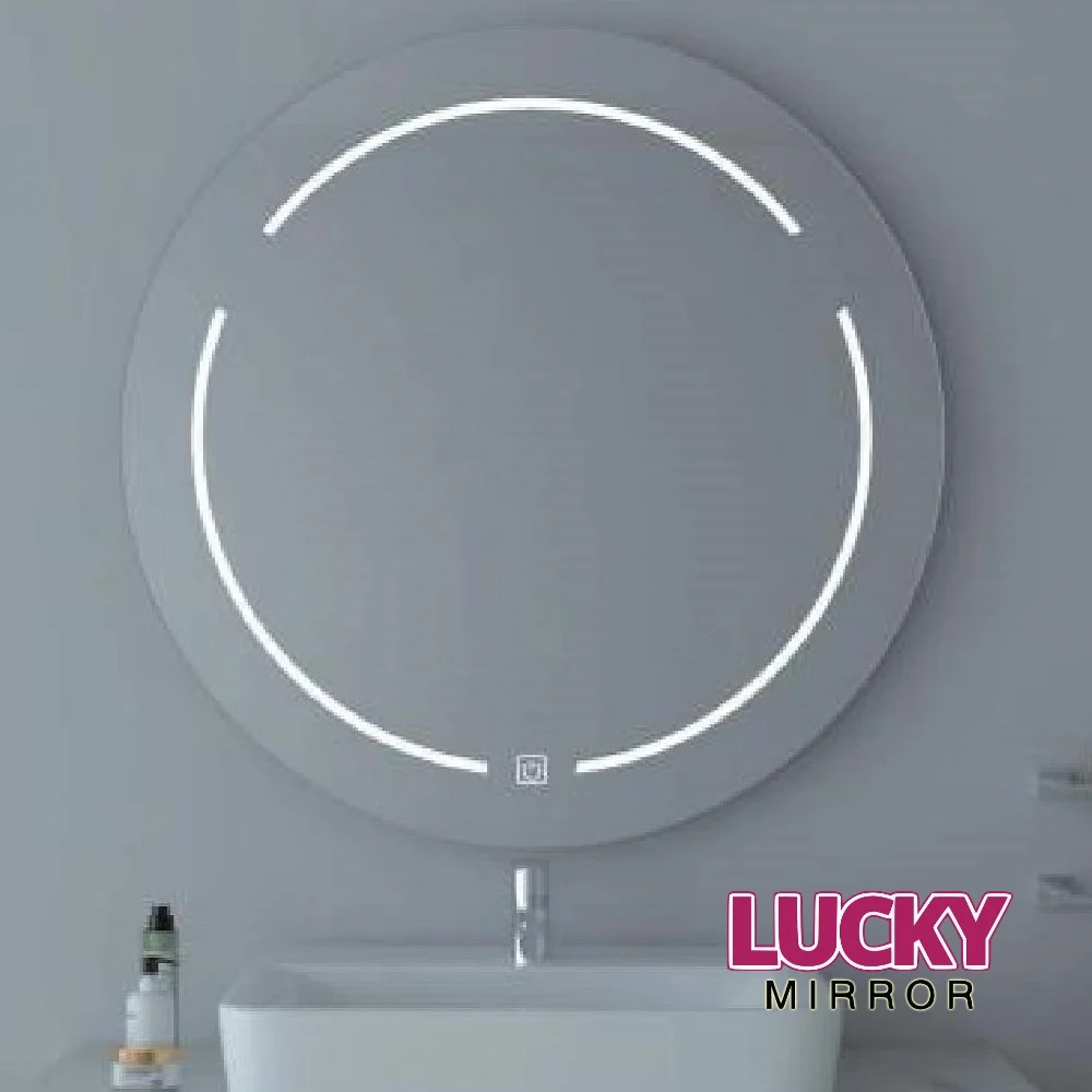 Wall-Mounted Mirror Decoration Round LED Bathroom Mirror With Defogger and Bluetooth