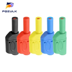 Enhanced Shrouded 4mm Stackable Banana Plug - Fully Insulated Safety Connector - 10PCS (GRAY)