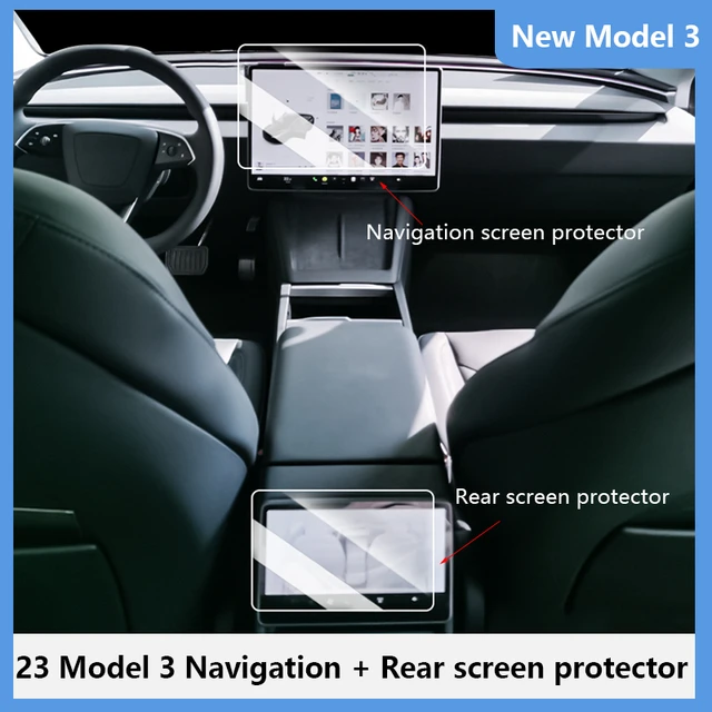 Tesla Model 3 2024 15-inch Touch Screen Protector Cover Model 3 Highland  8-inch Rear Row Display Tempered Glass HD Transparent - AliExpress