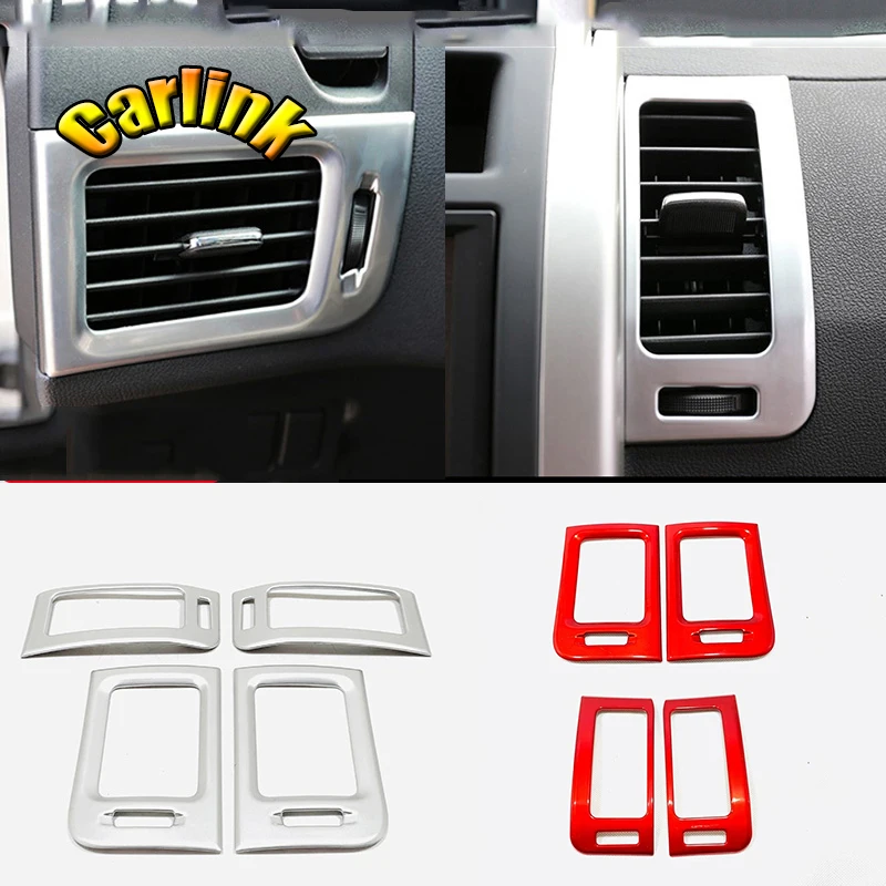 

For Nissan X-Trail T31 2008 2009 2010 2011 2012 2013 ABS Matte/Red Car Left Right Air Conditioner Outlet Trim Frame Accessories