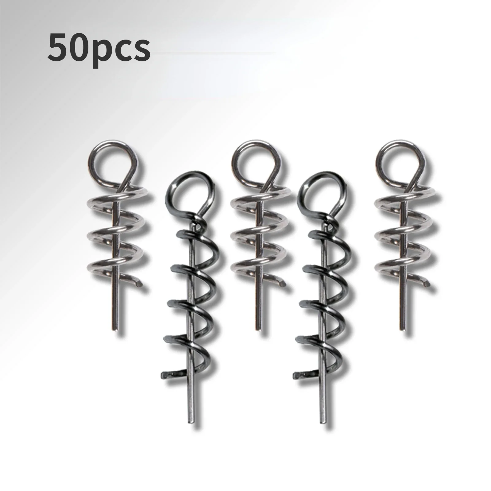 

FOCARP 50pcs 15/35mm Soft Lure Bait Spring Twist Lock Fishing Hook Stainless Steel Centering Pin for Soft Lure Bait Worm Crank