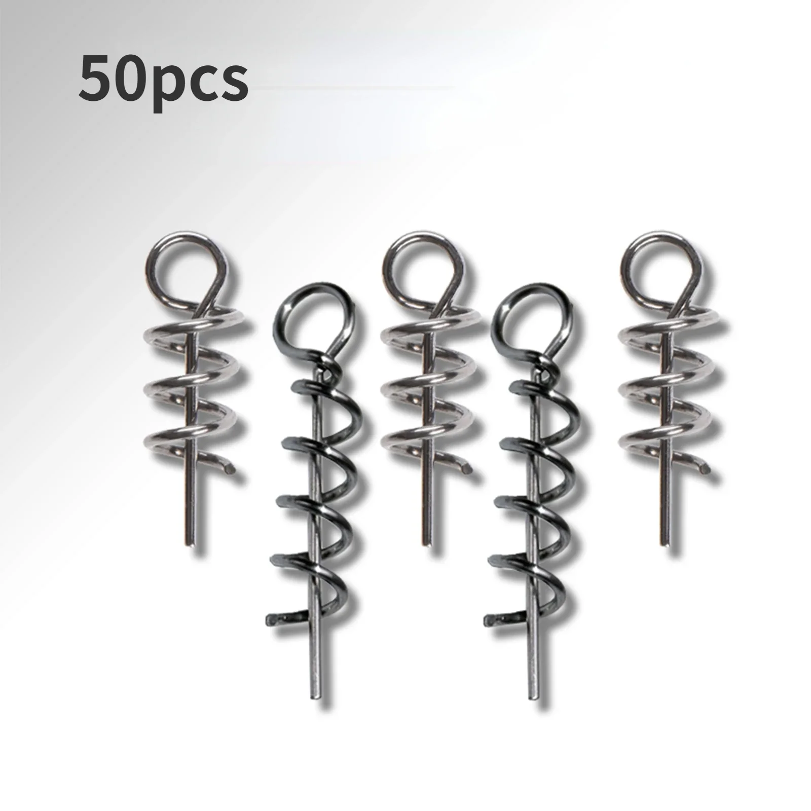 FOCARP 50pcs 15/35mm Soft Lure Bait Spring Twist Lock Fishing Hook  Stainless Steel Centering Pin for Soft Lure Bait Worm Crank - AliExpress