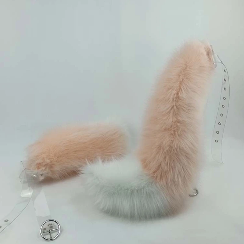 Cute Fur Furry Fox Tail Adjustable Belt Fox Tail Cat Party Christmas Costume Props Funny Cosplay Xmas Anime Accessories