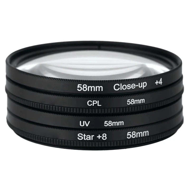

Поляризационный фильтр 4 комплекта 58 мм для фотоаппаратов Canon Nikon Pentax Sony DSLR