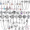 NEW Sparking Dog Cat Rabbit Charm Snowflake Bead Clip Fit Original Silver Bracelet DIY Jewelry Gift Dolphin Bell Baseball Dangle