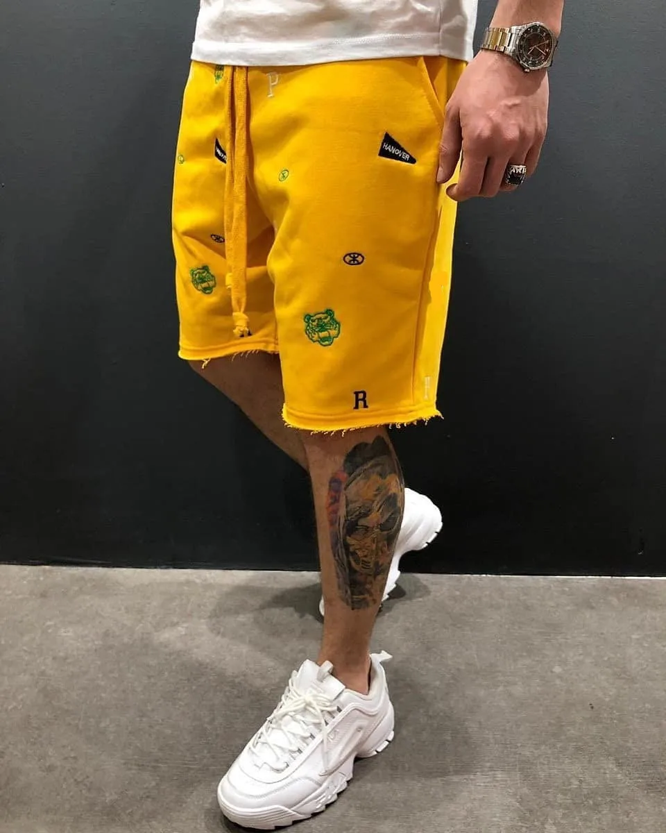 

2023 New Summer Men Cargo Shorts Relaxed Fit Breeches Bermuda Embroidery Casual Short Pants Stick a Skin Social Gym Shorts Men