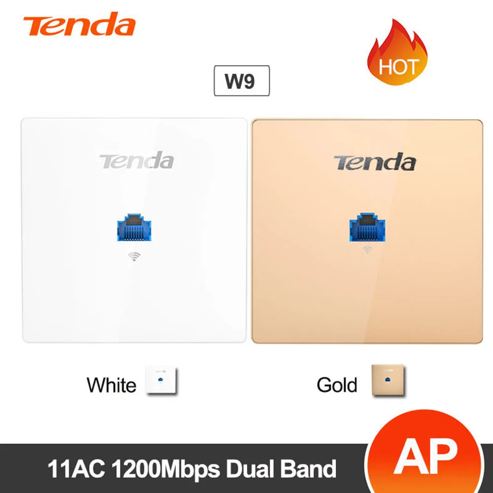 

Tenda W9 1200Mbps Wireless Wifi Access Point 11AC 2.4G&5G Router WiFi Repeater , Indoor Wall Client+AP, IEEE 802.11n/g/b PoE af