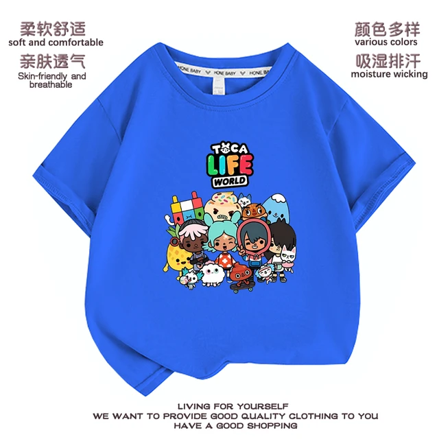 Girls/Boys Game Toca Boca And Gacha Life World Cartoon Graphic Printed  T-shirt Kids Comfy Versatile Summer Short Sleeved Clothes