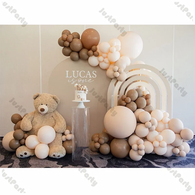

109pcs Boho Birthday Party Balloon Garland Arch Kit Doubled Cream Peach Caramel Balloons Decorations Baby Shower Wedding Baptism