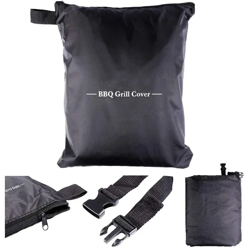 BBQ Grill Cover 600D Oxford Fabric Durable Barbecue BBQ Cover Heavy Duty Waterproof Dust-proof Grill for Outdoor Garden