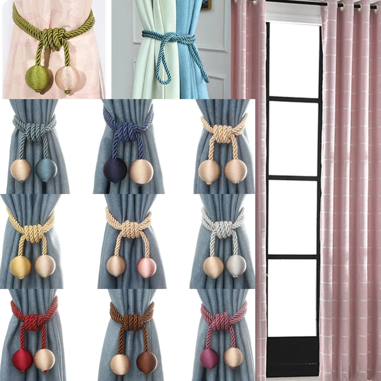 

Home Decorative Curtain Tiebacks Curtain Tie Rope Bedroom Living Room Curtain Decor Windows Drapery Fasteners Ropes 2pcs/set