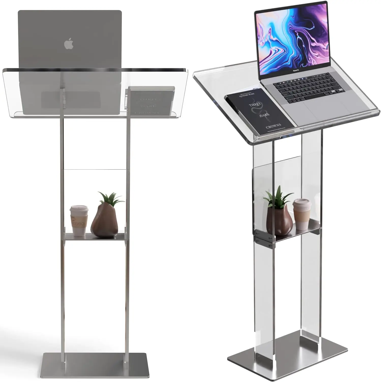 Acrylic Pulpit Podium Stand Modern Portable Pulpits for Churches Pastors Modern SchoolLecterns Wedding Event Reception