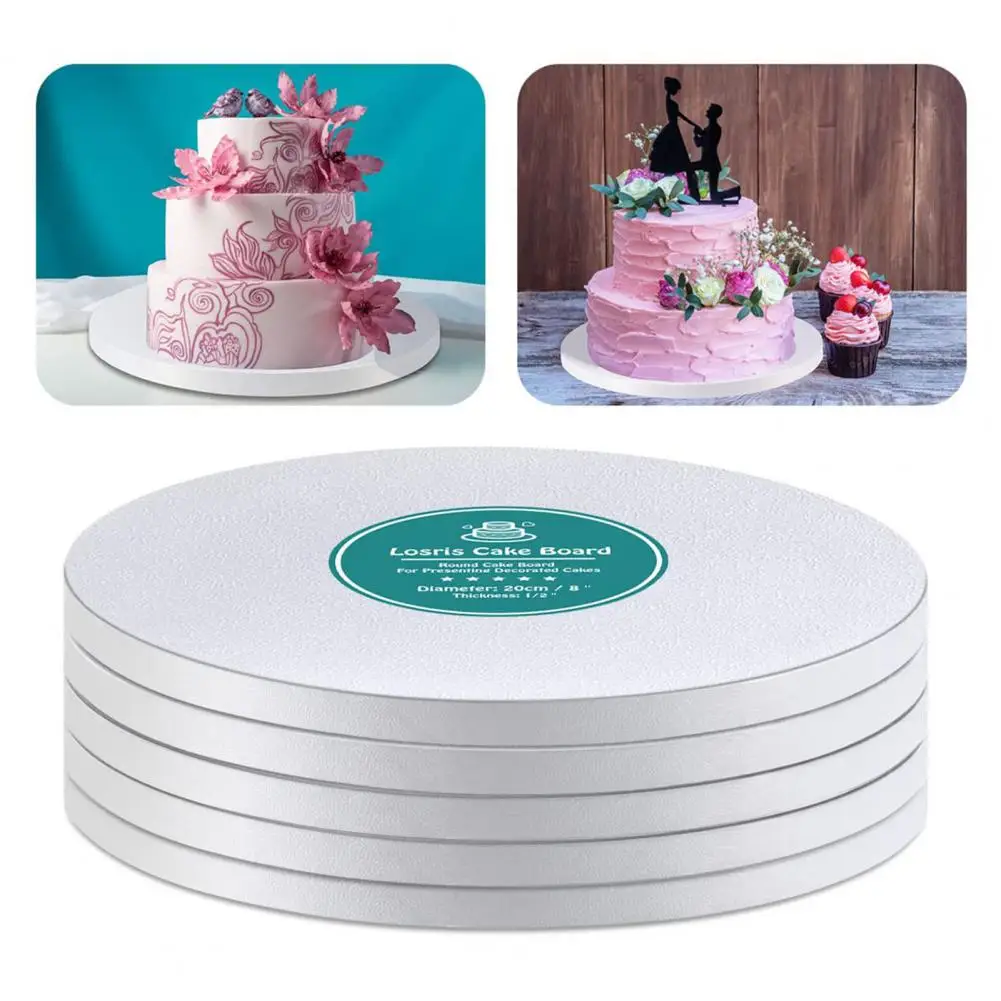 10 Inches Cake Board 8 Inches Cake Board Premium Greaseproof Boards Set of 5 8/10/12-inch White Round Paper for Non-stick