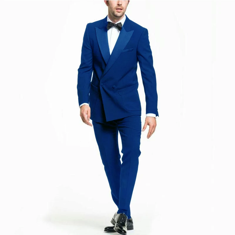 Black Two Pieces Suit For Man Wedding Groom Best Man Business Wear Prom Dinner Marry Party Dress robe de soiree(Jacket+Pants) men suit set