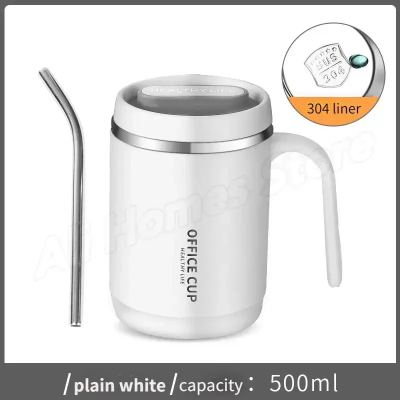 Stainless Steel Thermal Mug with Lid and Straw 500...
