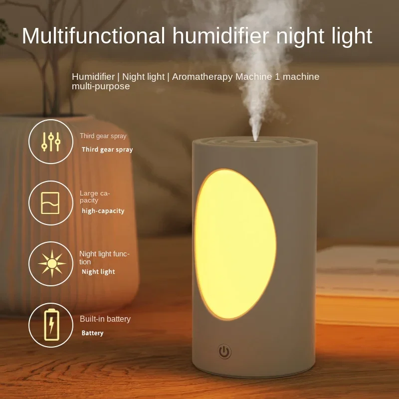 With Colorful LED Lights Diffuser Battery Rechargeable Wireless Air Humidifier 600ml Large Capacity Portable Aroma Diffuser 2