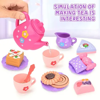 Kids Tea/Pastry Set Toy Simulation Pretend Play Food Playset for Children Montessori Toddler Children Gift Kitchen Girl