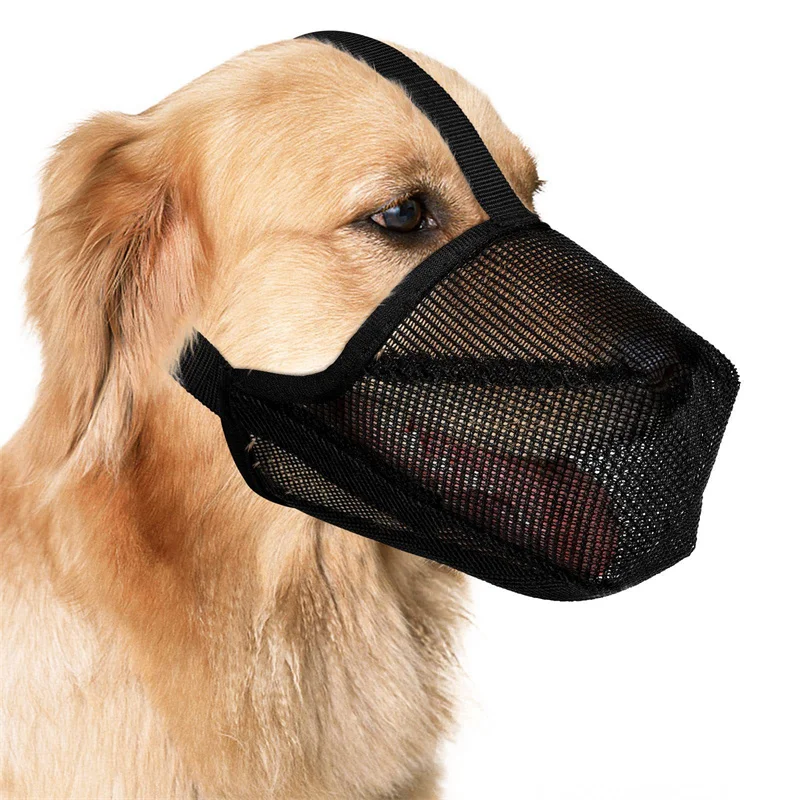 Dog Muzzle Soft Breathable Muzzle Dog Smile Smuzzle Nonaggressive Mesh Water Permeable Cotton Lined Snout Strap Poly Pet