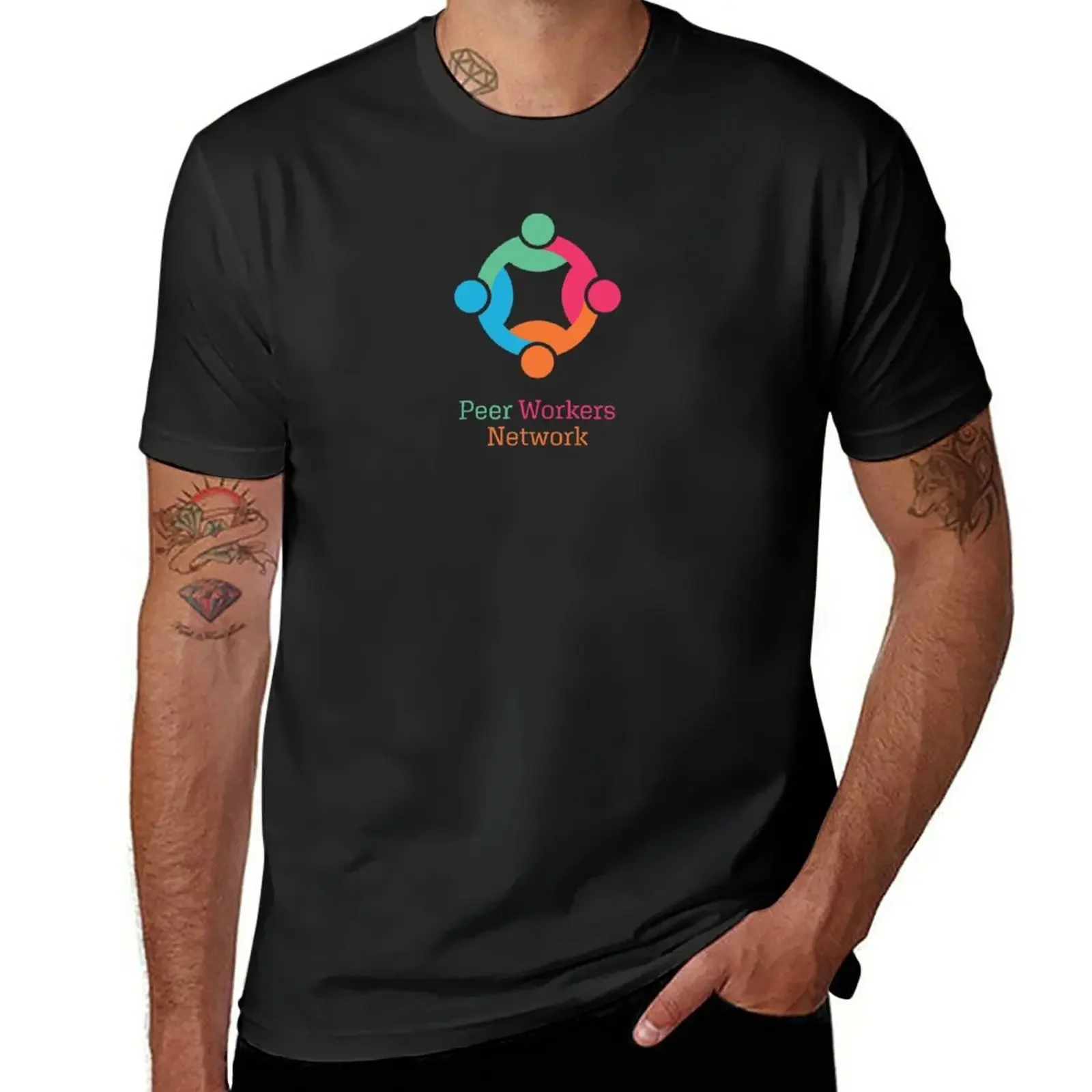 

Full Peer Workers Network Logo T-Shirt funnys heavyweights fitted t shirts for men