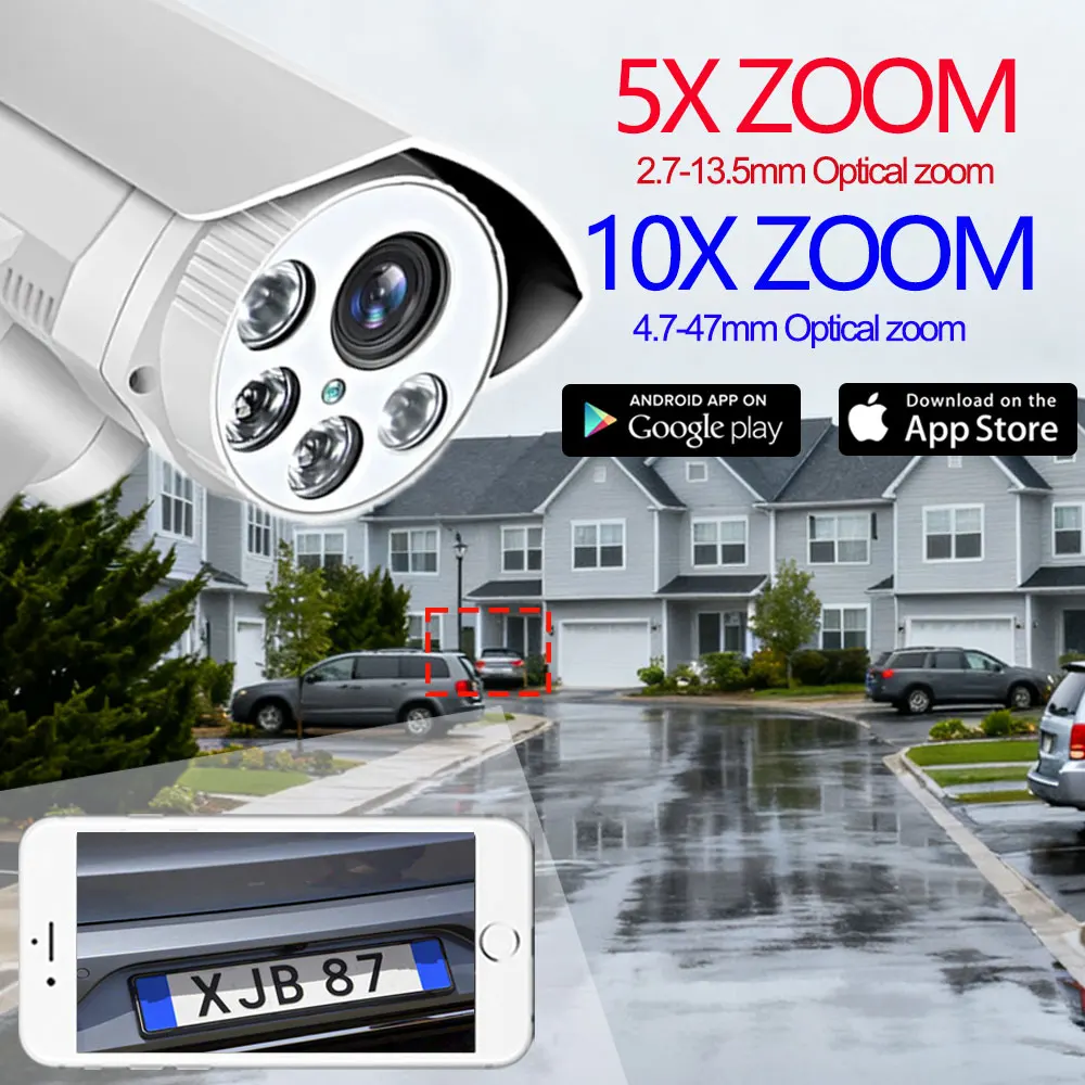 Telecamera IP di sicurezza 4K 8MP SONY415 POE 5MP 5X 10X Zoom ottico Autofocus Audio Tracciamento umano IR 50m Versione notturna con scheda SD - immagine 2