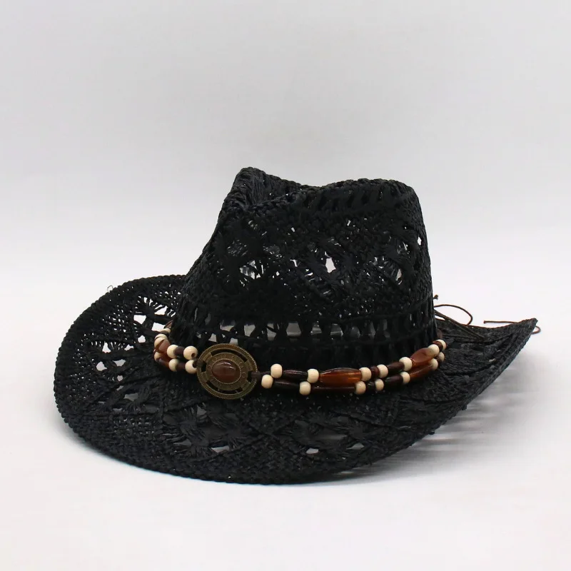 thumbnail image 2 of Tan Woven Cowboy Hat - Western Hat - Woven Western Hat - Hat 2 of 13