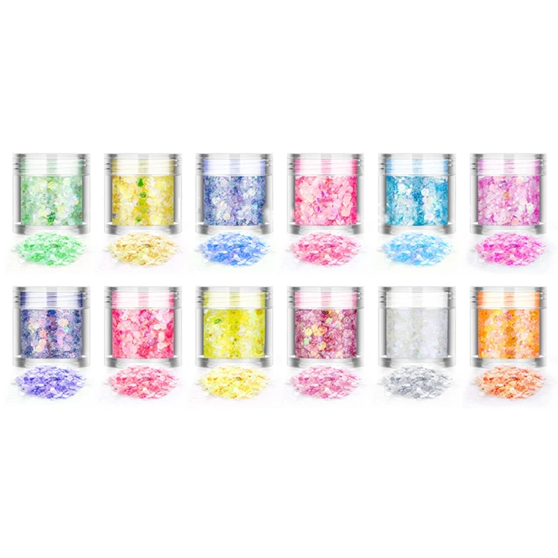 

1/12 Color Luminous Chunky Glitter Luminous Cosmetic Glitter Hexagon Sequin