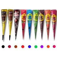 1pcs 25g Multicolor Indian GOLECHA Henna Cones Tattoo Paste For Temporary Tattoo Sticker Body Paint Art Cream Cone DIY Paint 1