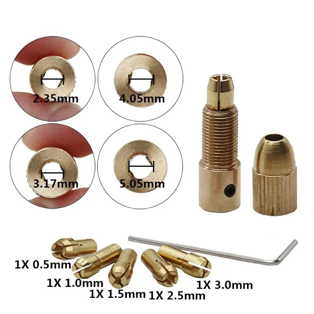 10 Sets 0.5 3mm Small Electric Drill Bit Collet Micro Twist Drill Chuck