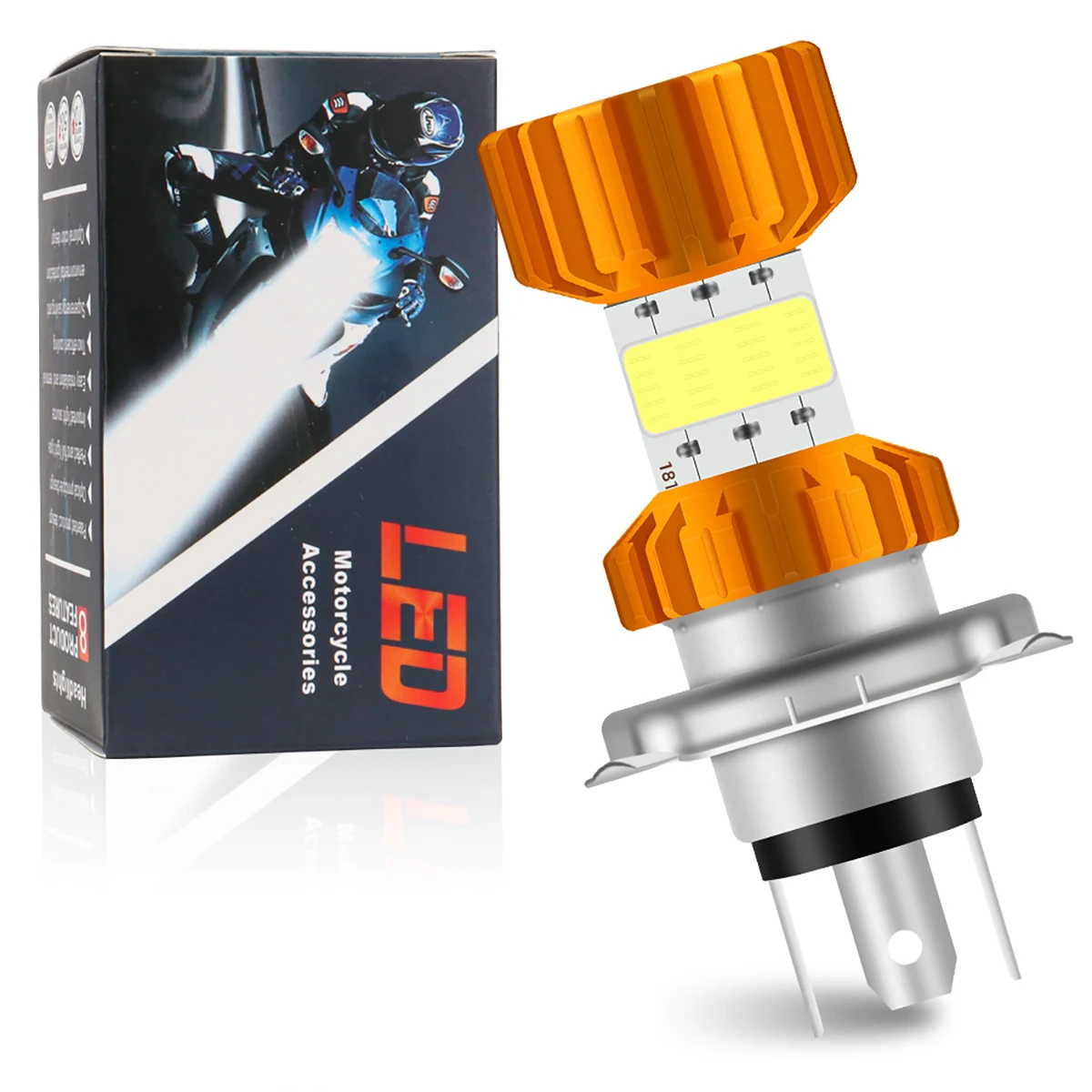 1 Pz Ultra Bright Moto Faro Luce Di Segnalazione H4 H6 Ba20D Led Moto Faro H4 Led Lampadina Ba20D Led Scooter Torcia