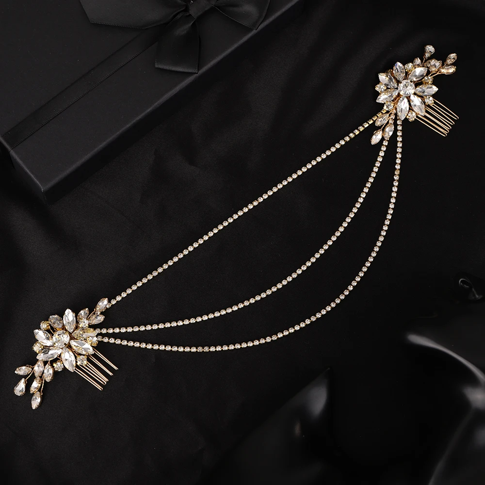 Rhinestone Bridal Hair Comb Headband For Women Silver Gold Handmade Party Bride Wedding Hair Accessories Headpiece Fashion Tiara hair accessories,bridal hair accessories