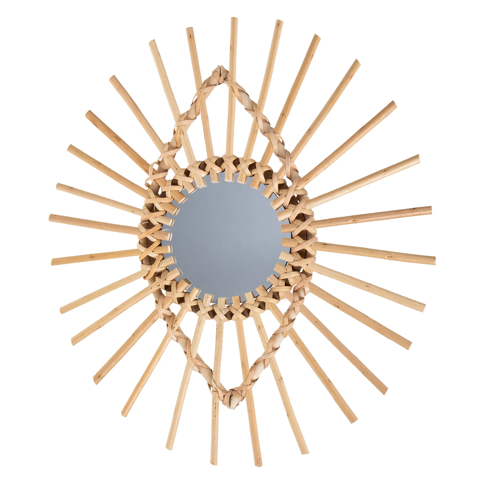 

Rattan Mirror Model Wall Pendant for Home Delicate Decor Glass Hanging Adornment Ornament